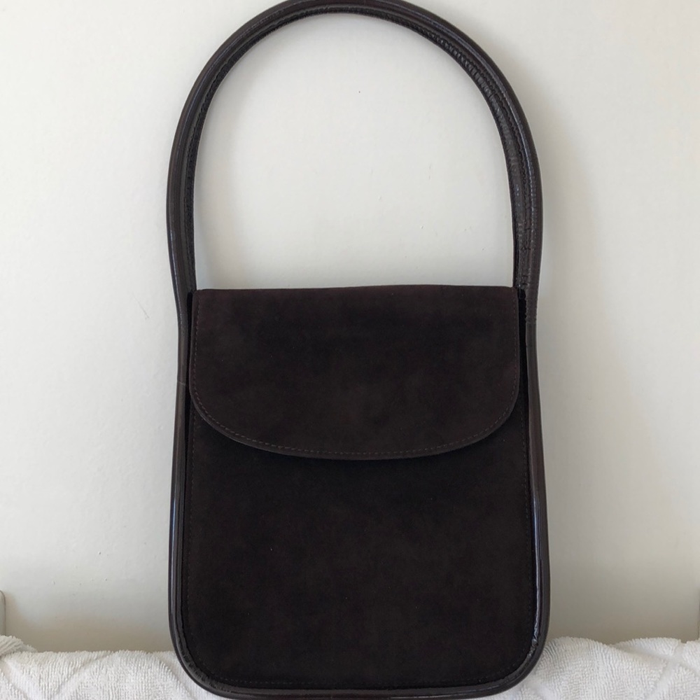 Stuart Weitzman Brown Suede/Patent Leather Bag